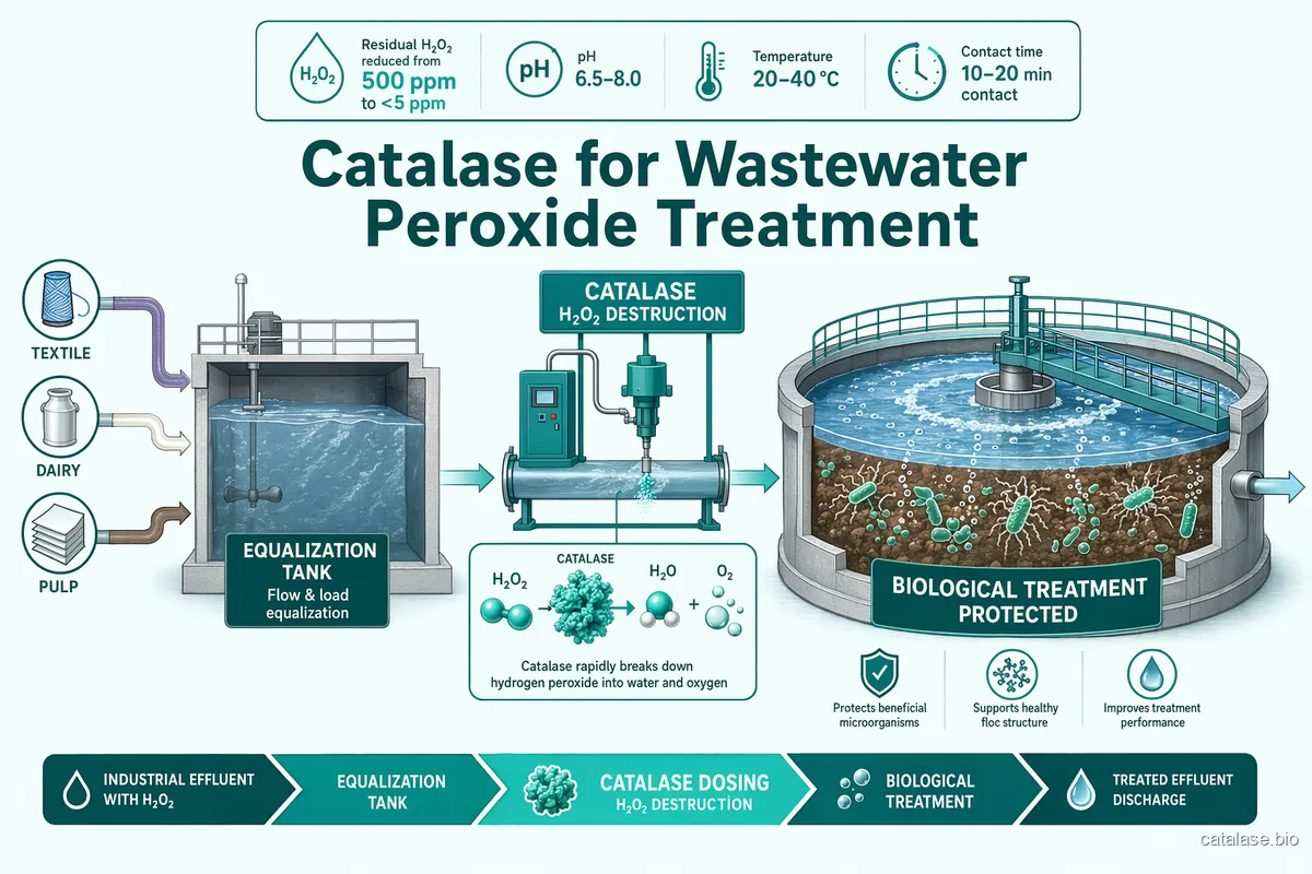 Catalase for Wastewater — Treating Industrial Effluent Residual Hydrogen Peroxide Before Bio-Treatment